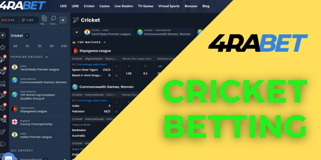 Bet on cricket with 4rabet India!